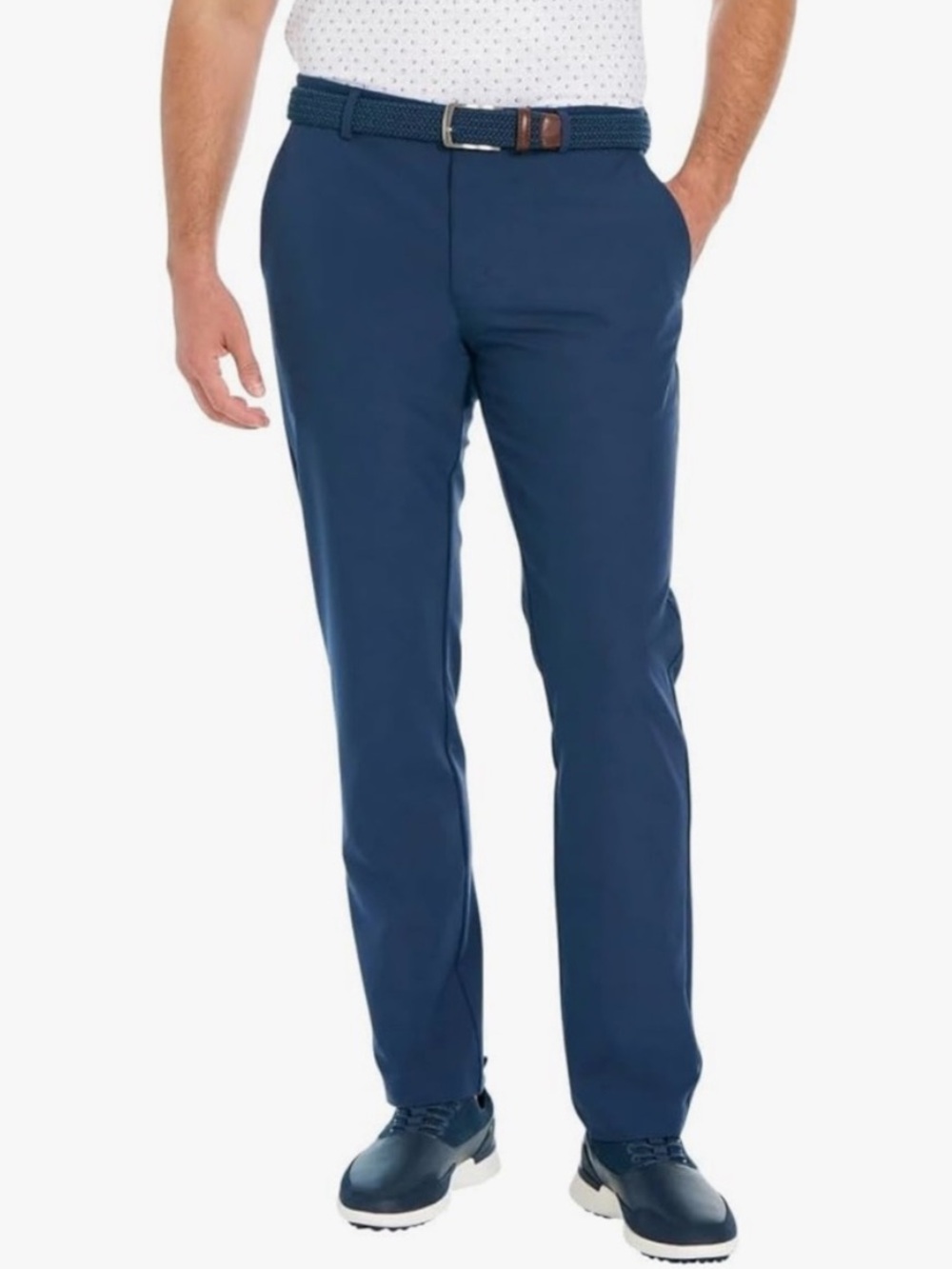 NWT Greg Norman Microfiber Yarn Stretch Fabric Midweight Chino Pant Blue